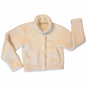 Splendid Collection Cream Sherpa Jacket XS NWT Cozy Teddy Zip Coat